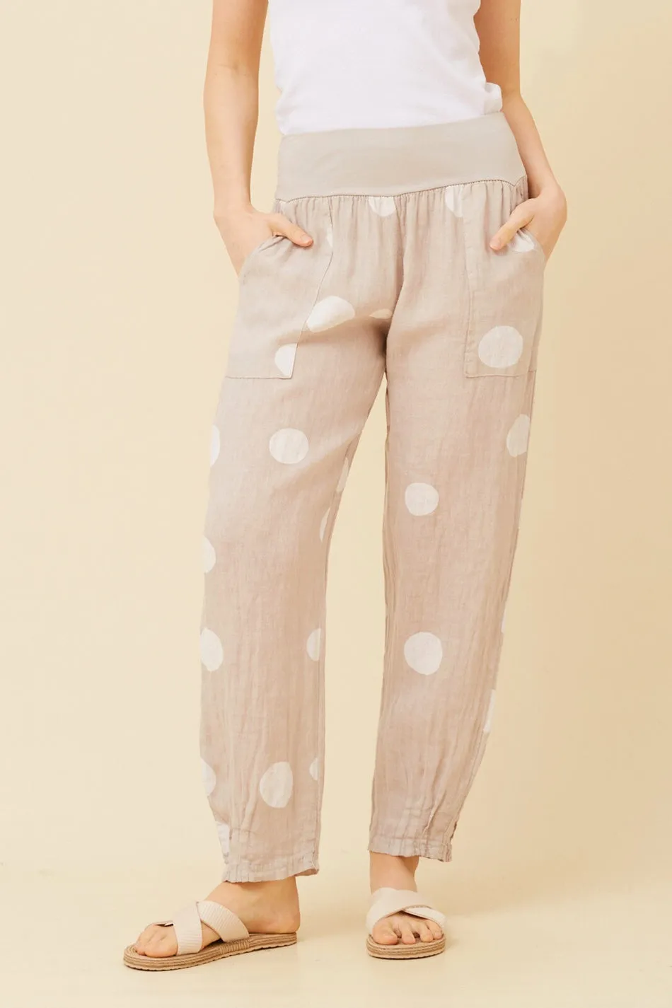 FINN POLKA DOT LINEN PANTS