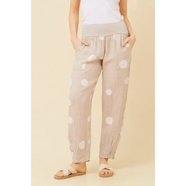 FINN POLKA DOT LINEN PANTS