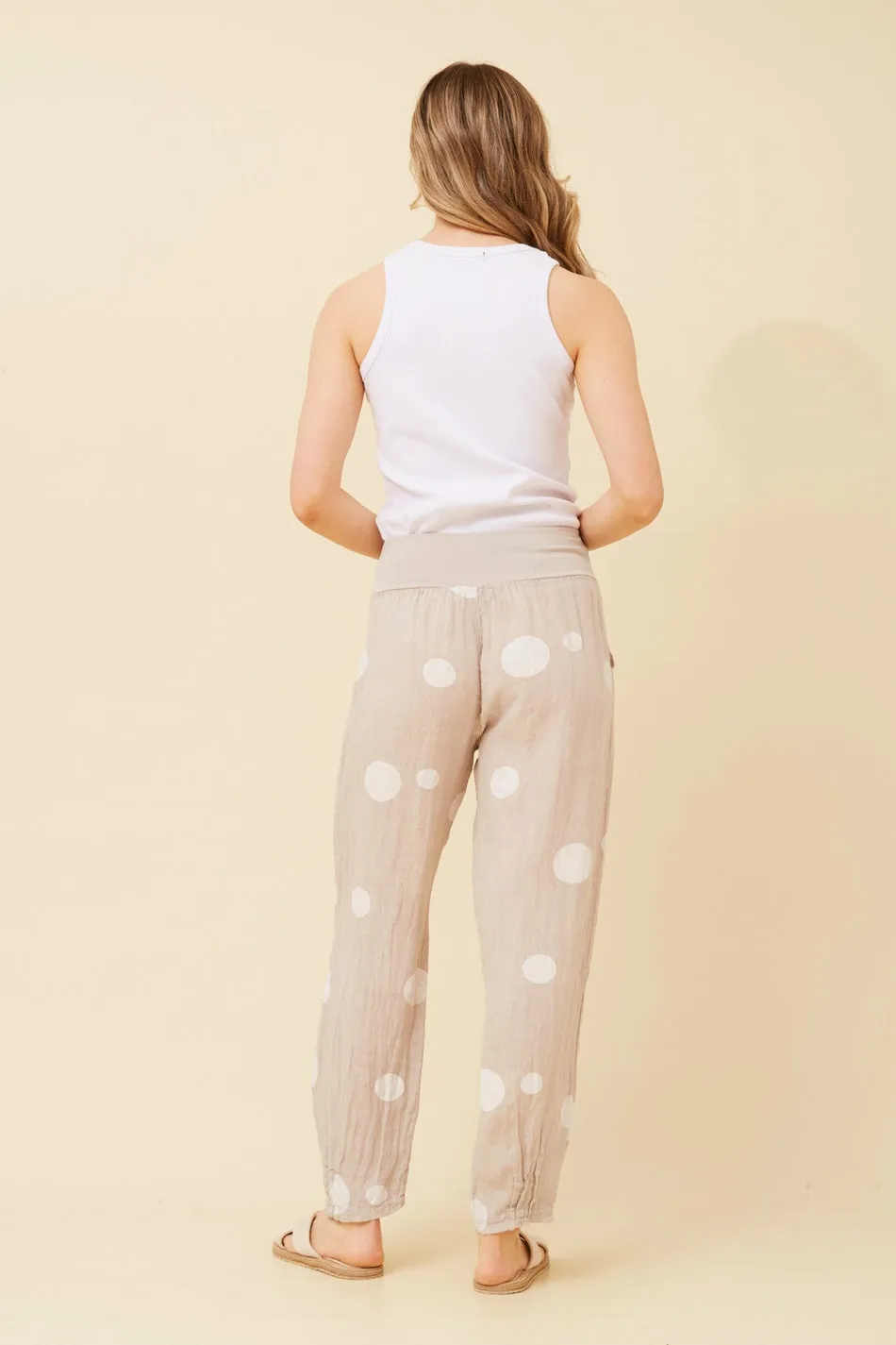 FINN POLKA DOT LINEN PANTS
