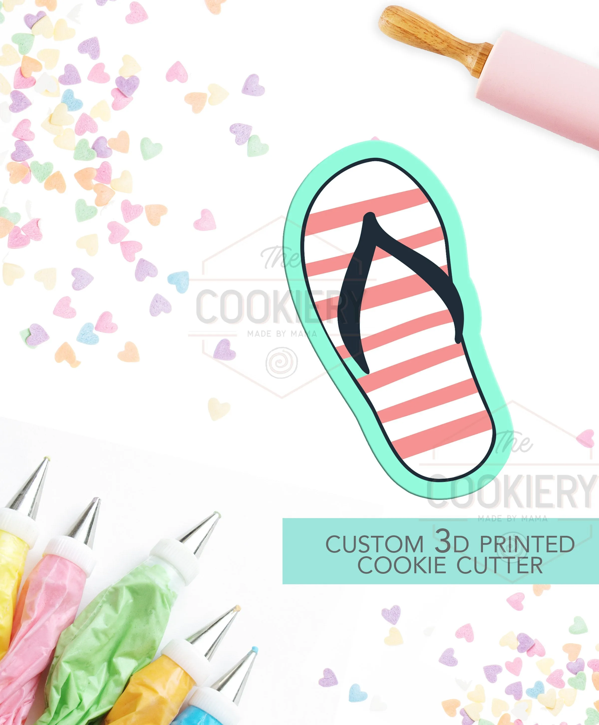 Flipflops Cookie Cutter - Sandals Summer Cookie Cutter - 3D Printed Cookie Cutter - TCK75104