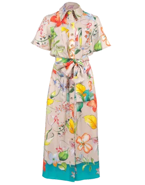 Floral Belted Shirt Dress