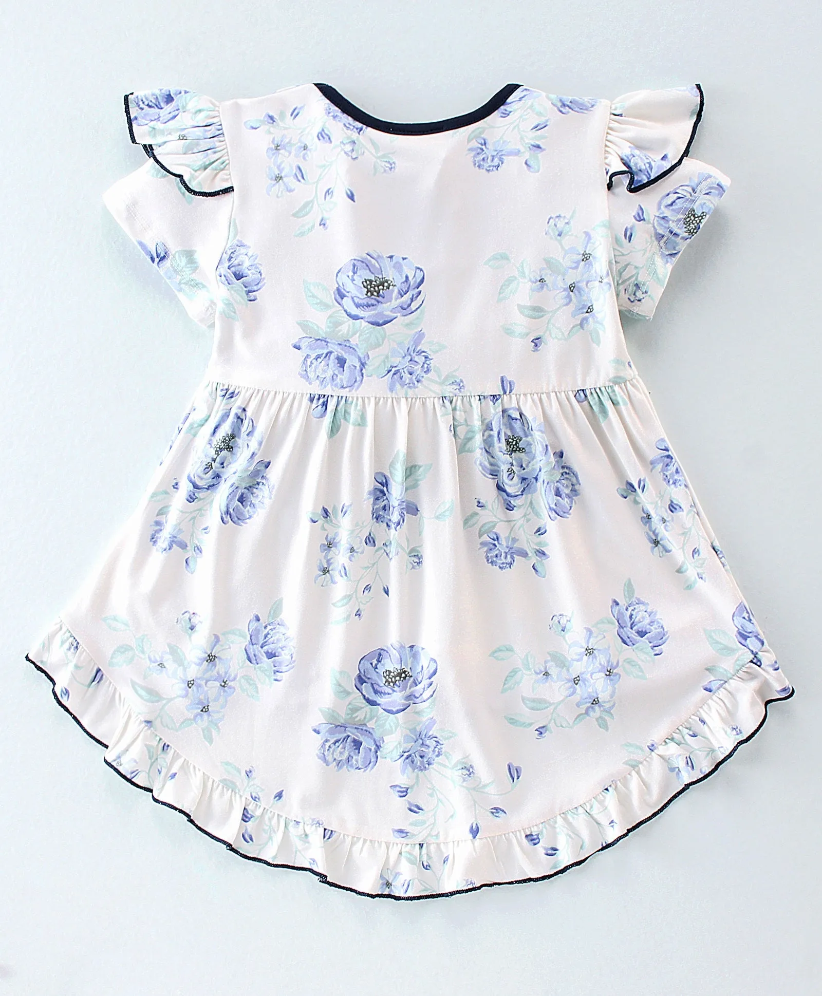 Floral Frilled High Low Top Short Set