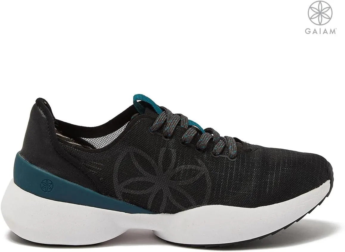 Gaiam Yoga Womens Walking Shoes with Lightweight Breathable Mesh - Casual Comfortable Athletic Tennis Walking Sneakers for Women with Memory Foam - Sizes 6 to 11 - Black, Grey & Tan