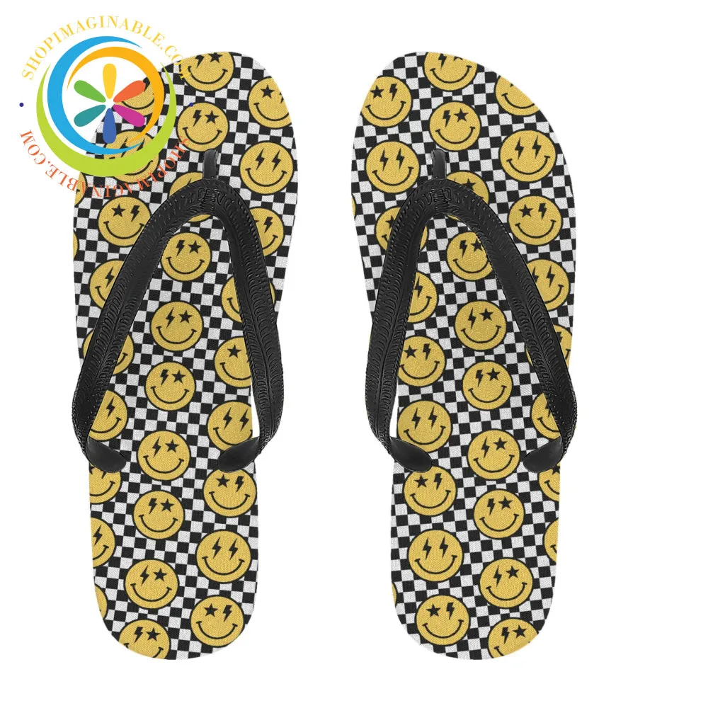 Groovy Happy Faces Men's & Ladies Flip-Flops