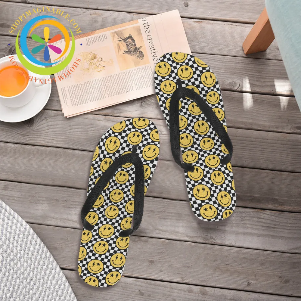 Groovy Happy Faces Men's & Ladies Flip-Flops