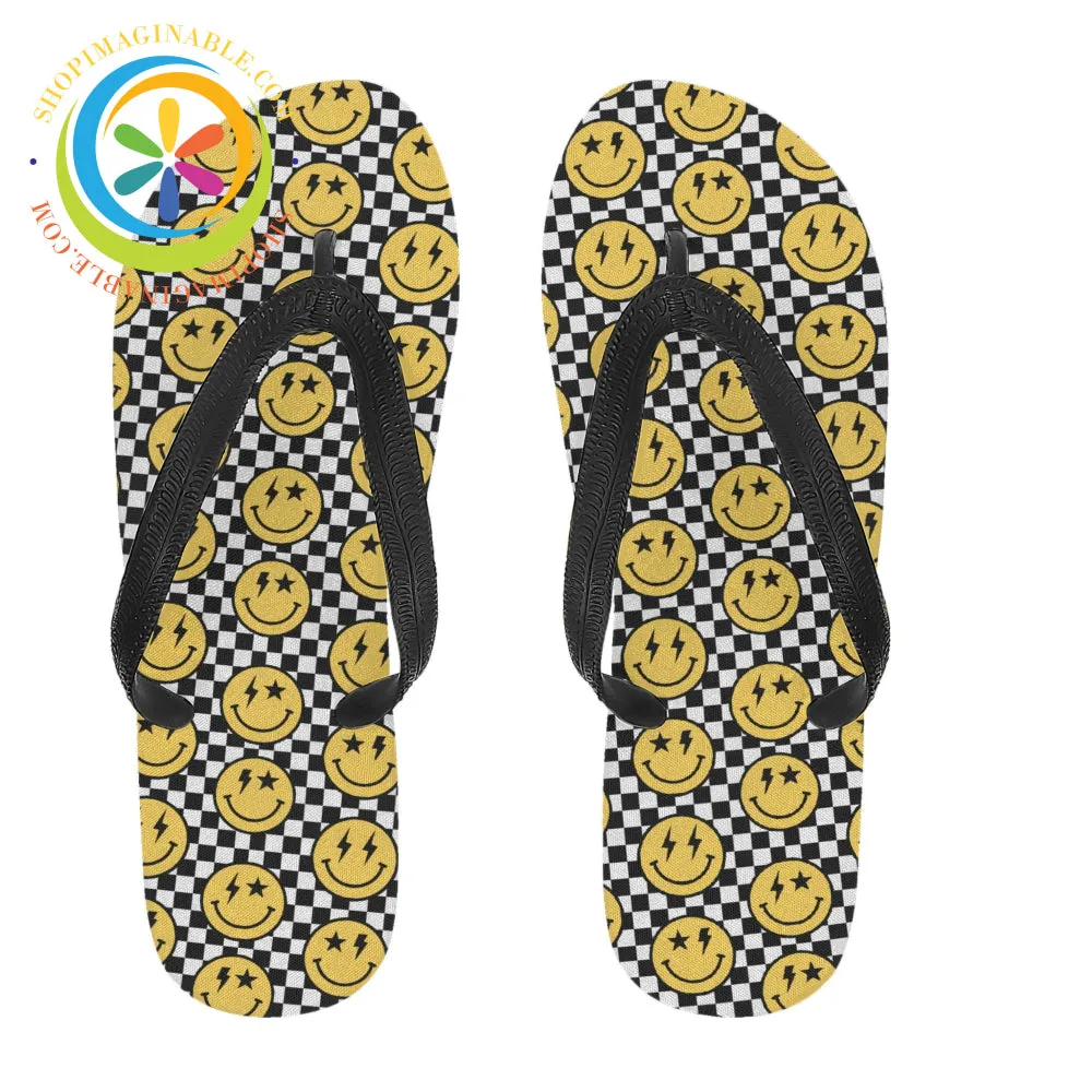 Groovy Happy Faces Men's & Ladies Flip-Flops