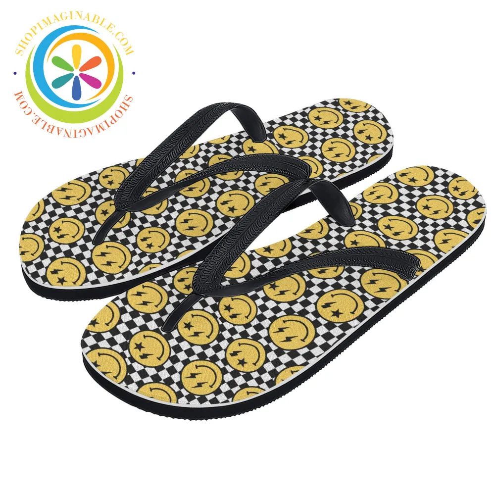 Groovy Happy Faces Men's & Ladies Flip-Flops