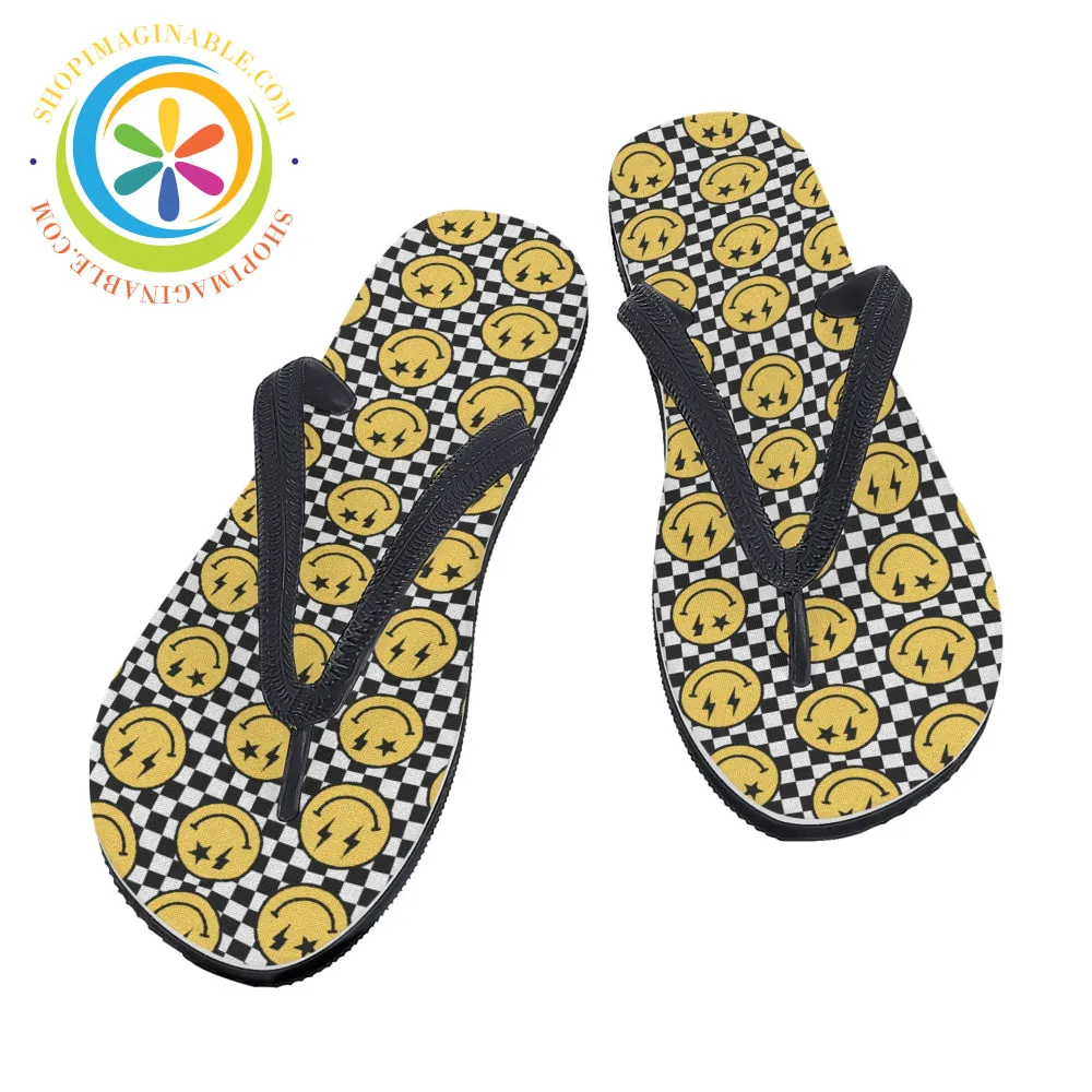 Groovy Happy Faces Men's & Ladies Flip-Flops