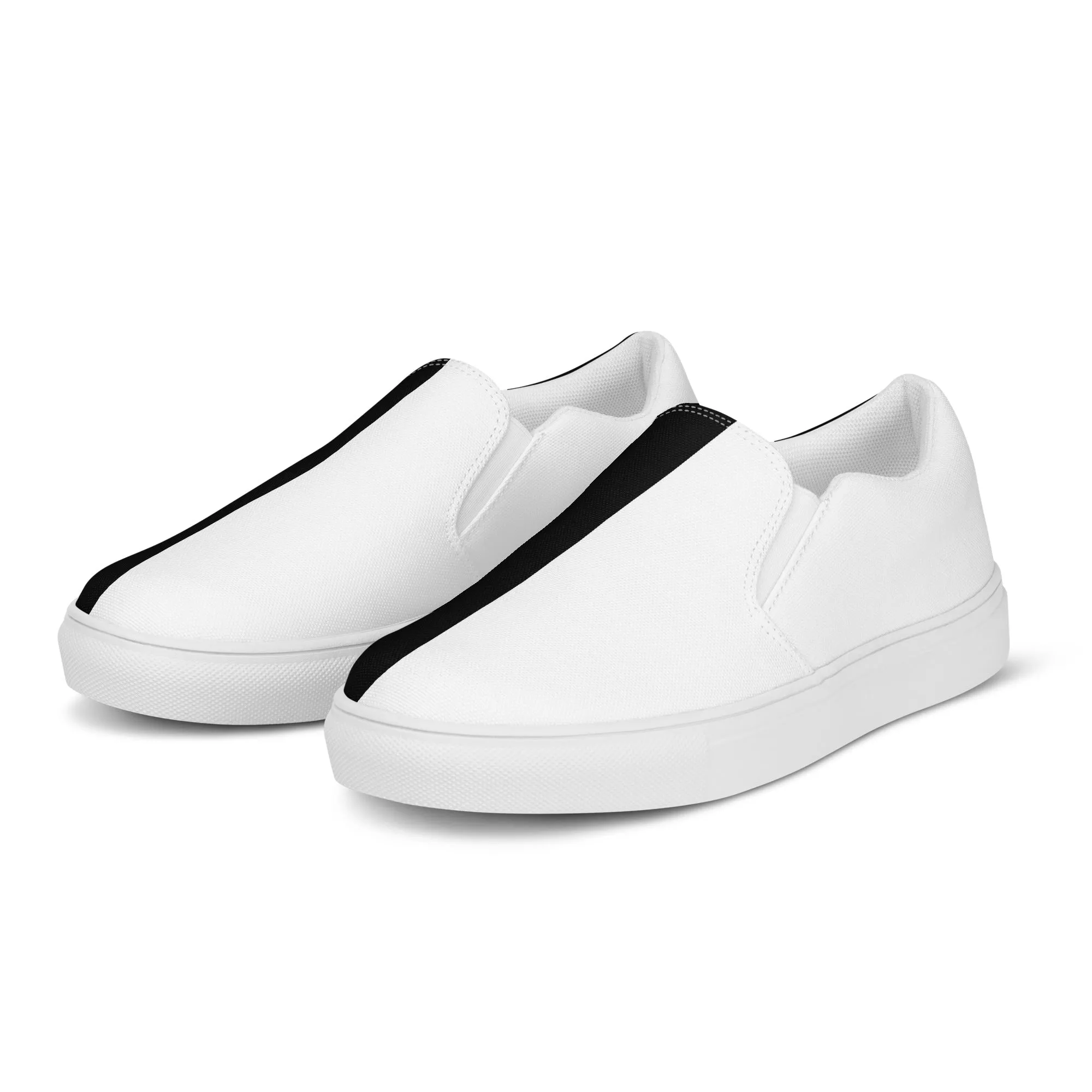 Half Black Half White - Mens Slip-On Canvas Shoes