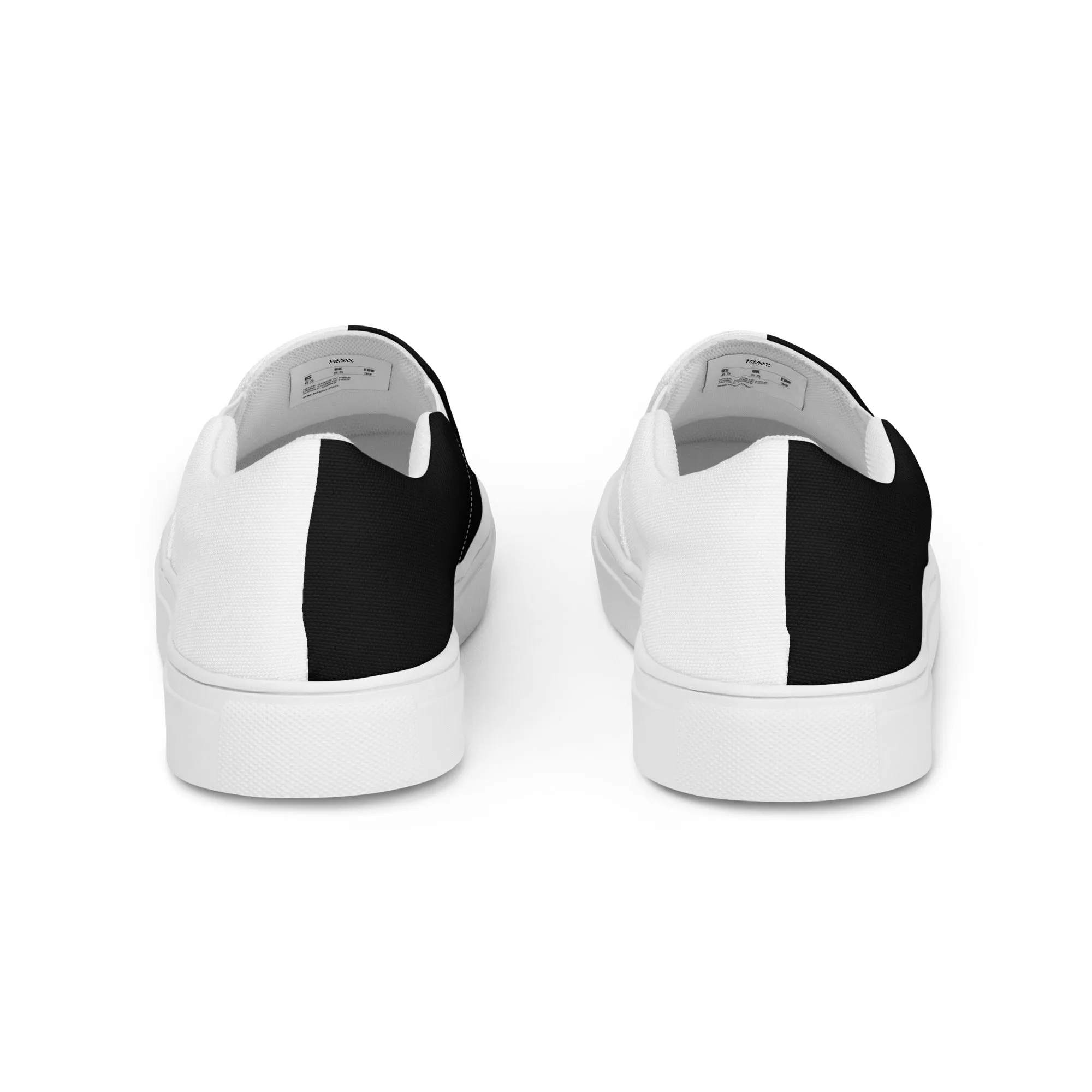 Half Black Half White - Mens Slip-On Canvas Shoes