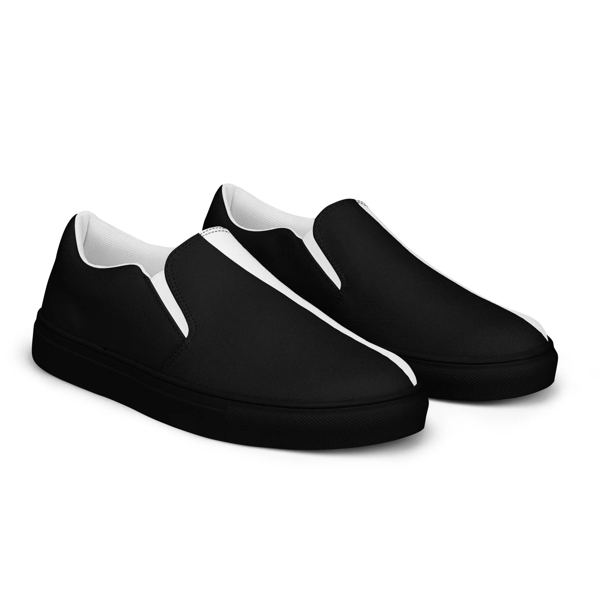 Half Black Half White - Mens Slip-On Canvas Shoes