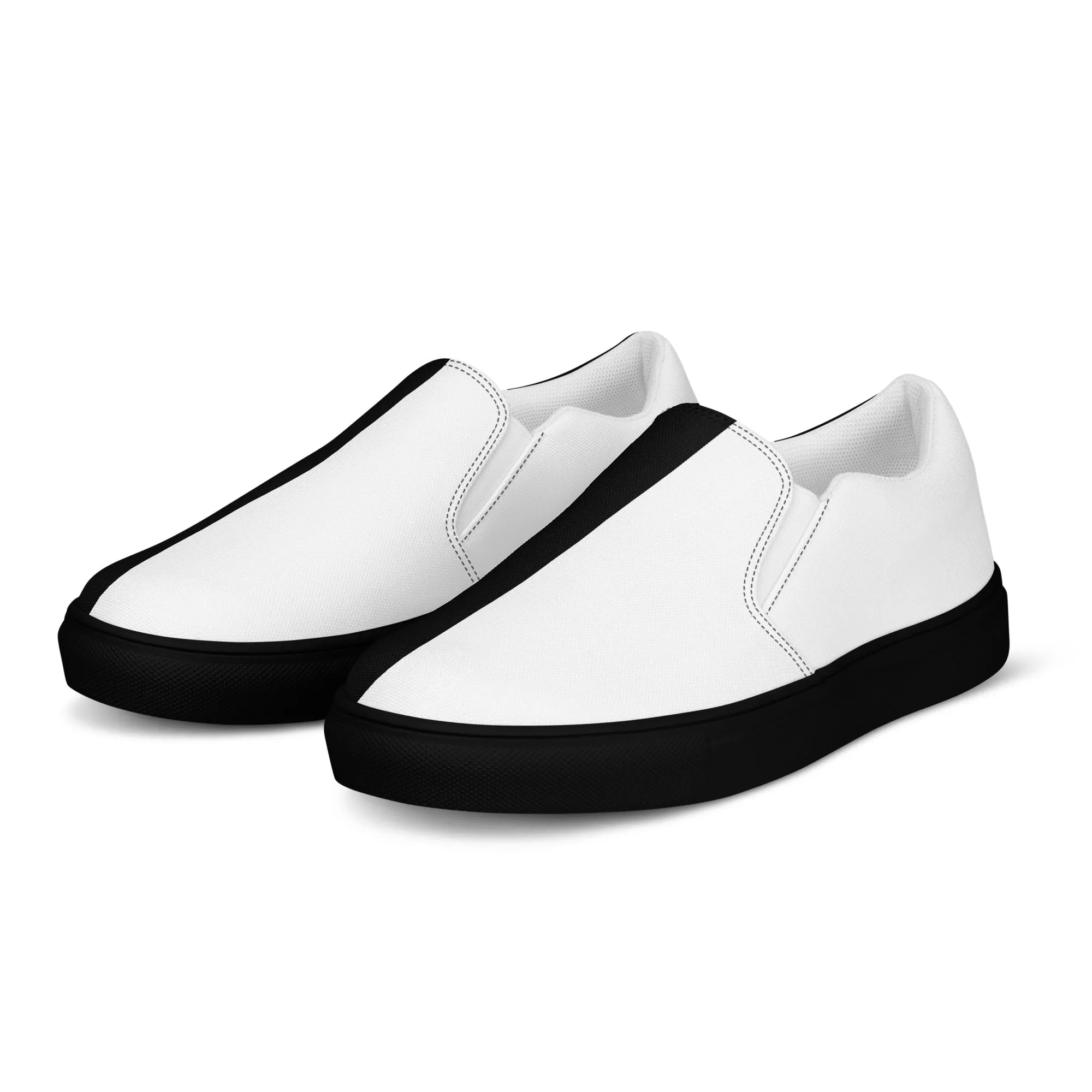 Half Black Half White - Mens Slip-On Canvas Shoes