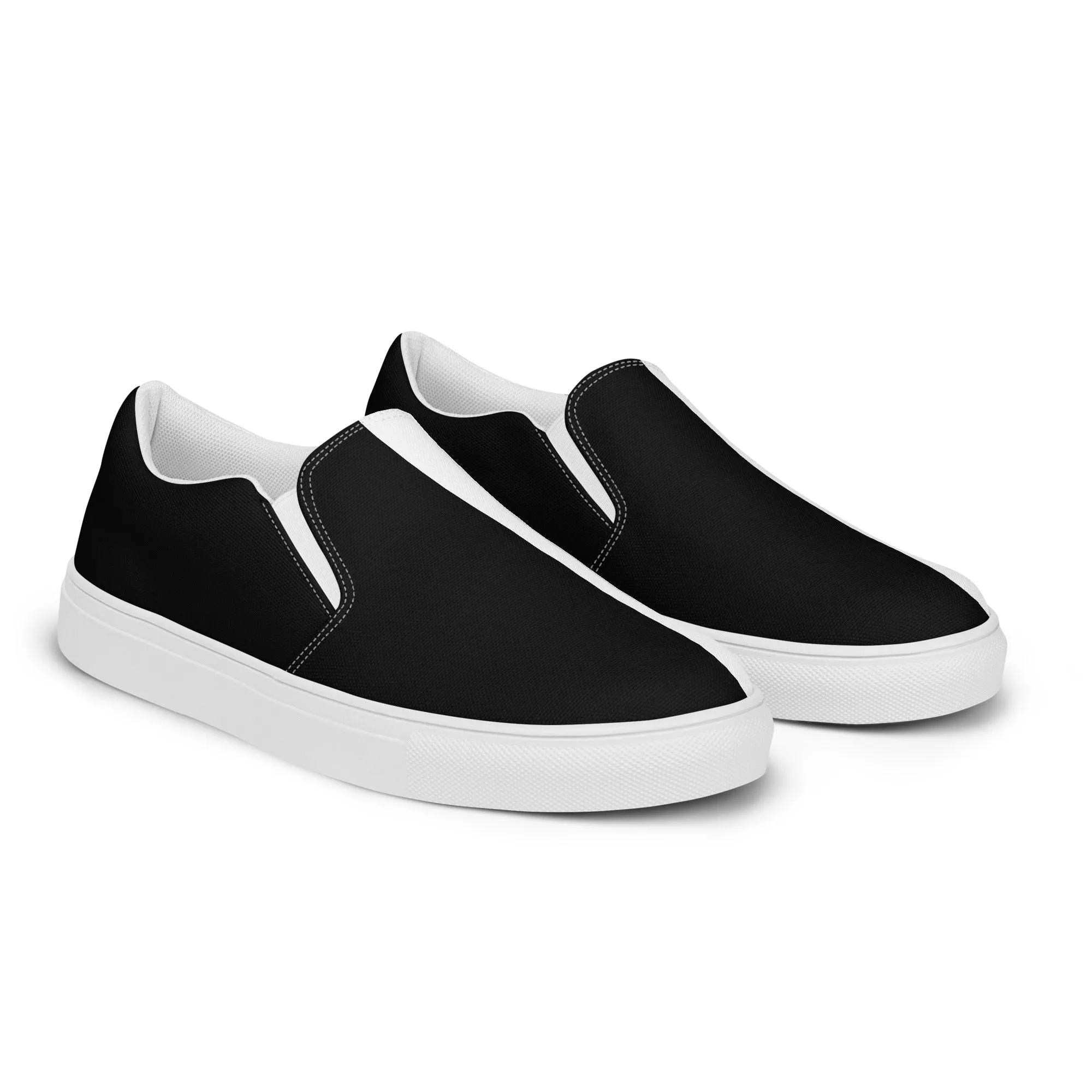 Half Black Half White - Mens Slip-On Canvas Shoes