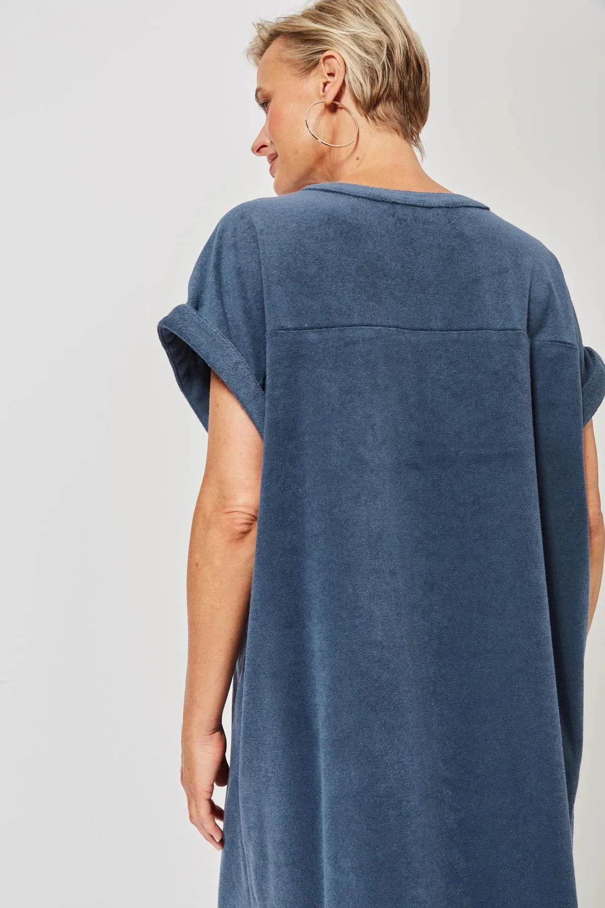 Haven Maluku towelling holiday dress Indigo