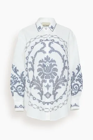 Hazel Embroidered Shirt in White