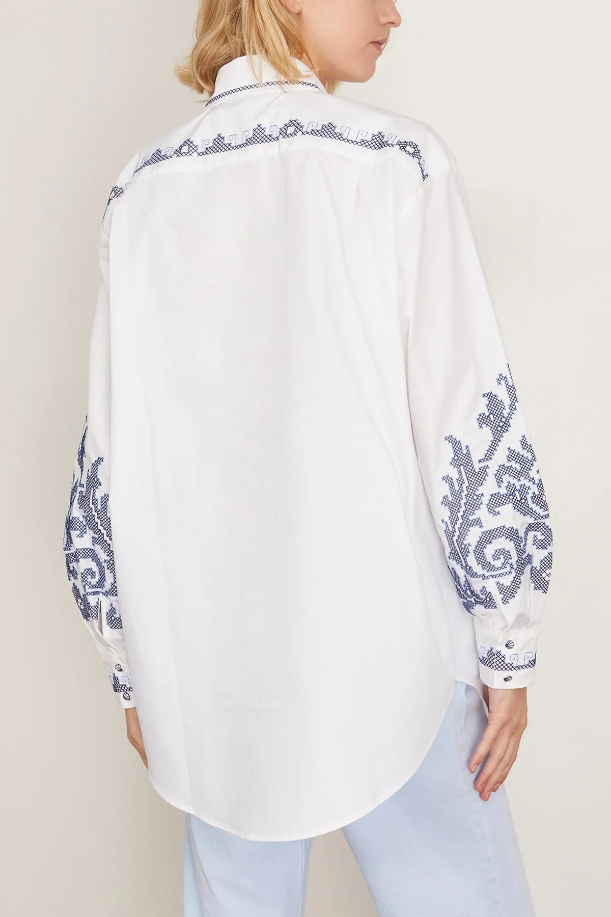 Hazel Embroidered Shirt in White