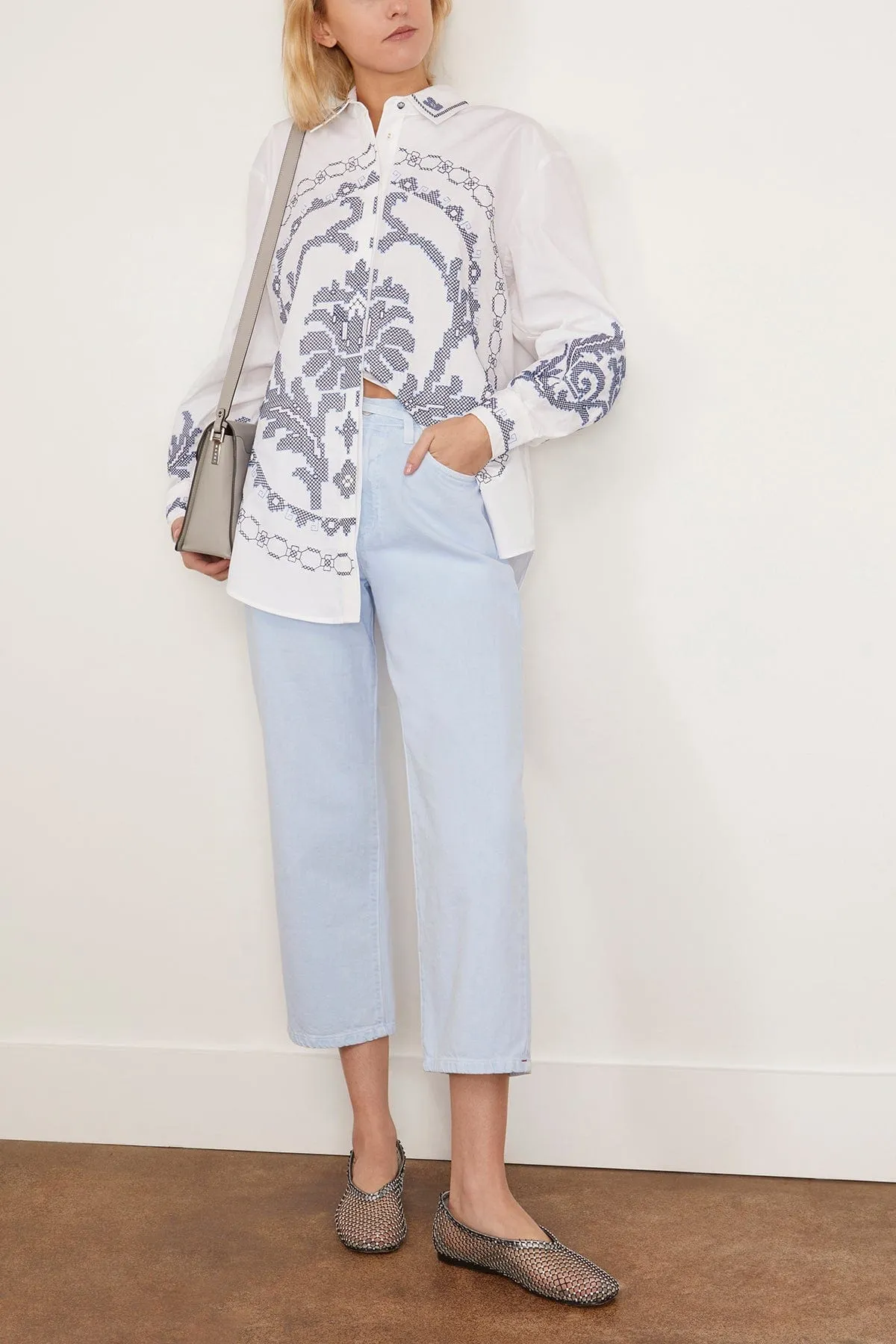 Hazel Embroidered Shirt in White
