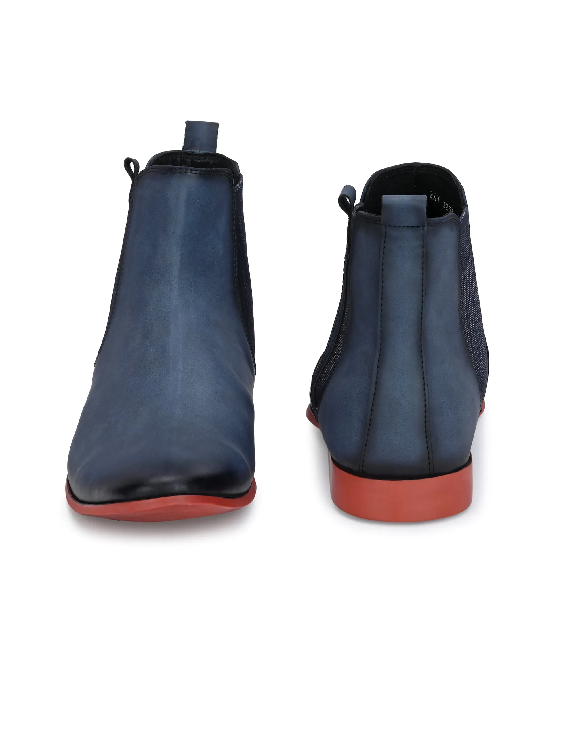 HITZMS_3032 Men's Blue Synthetic Casual Slip-On Boots