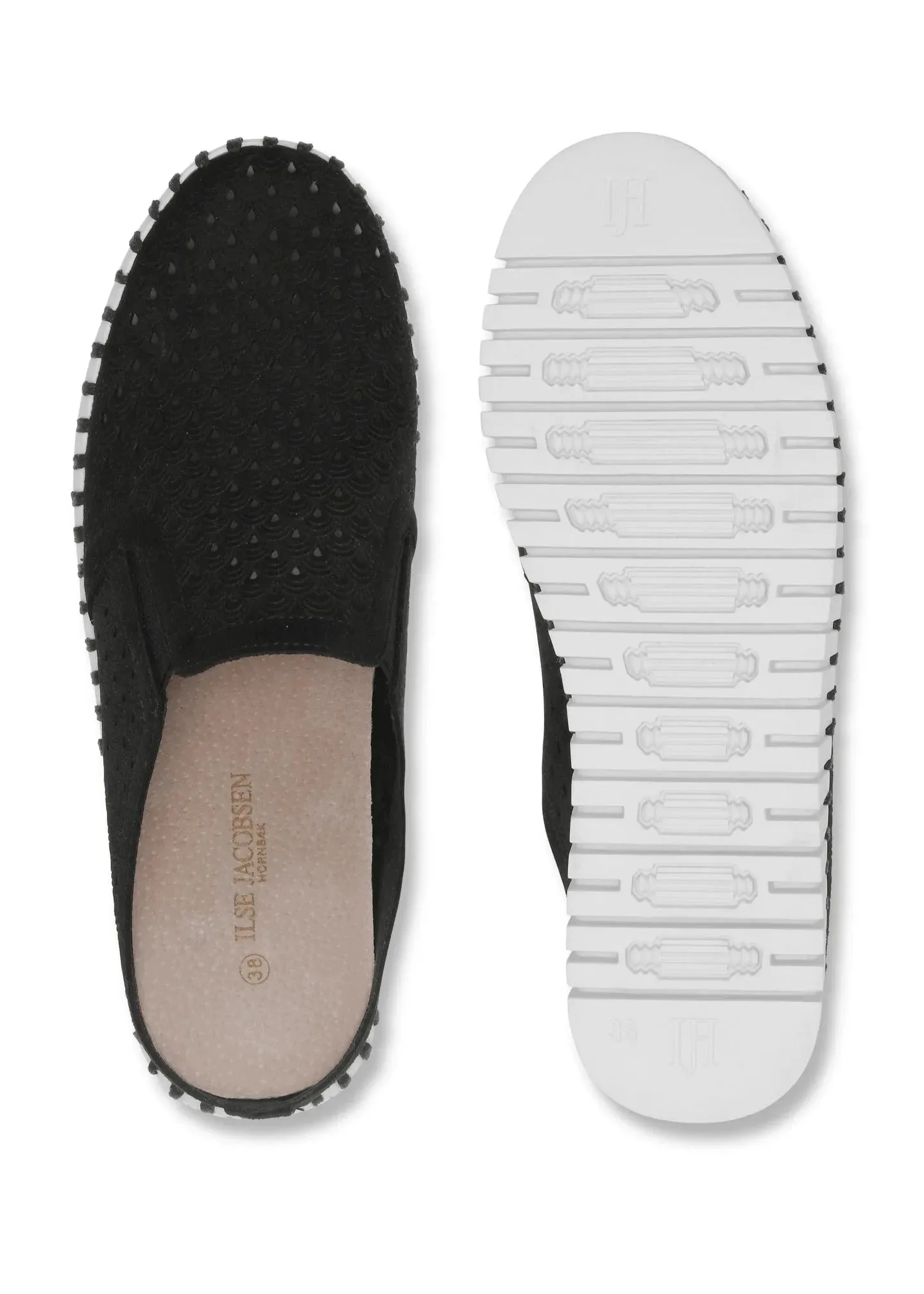 ILSE JACOBSEN BLACK TULIP PERFORATED PLATFORM SLIDER
