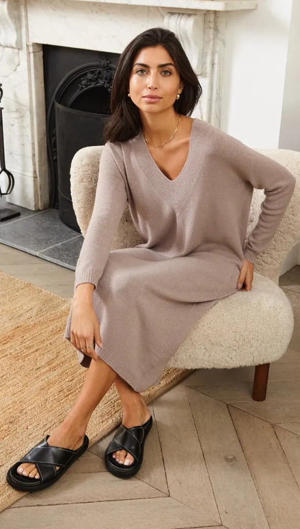 IVY KNITTED DRESS - SMOKE