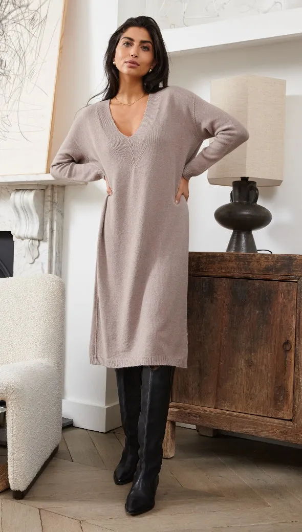 IVY KNITTED DRESS - SMOKE