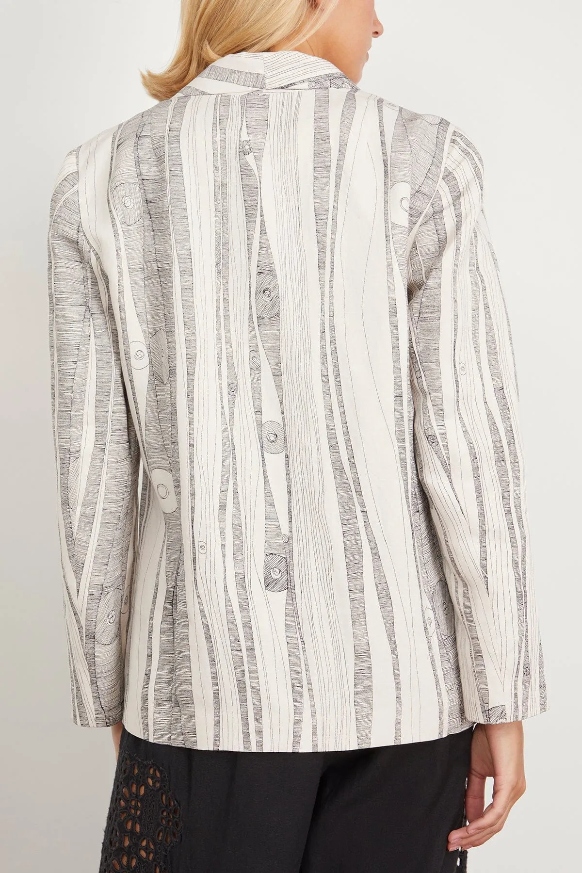 Jai Jacket in Dirty White Black Print