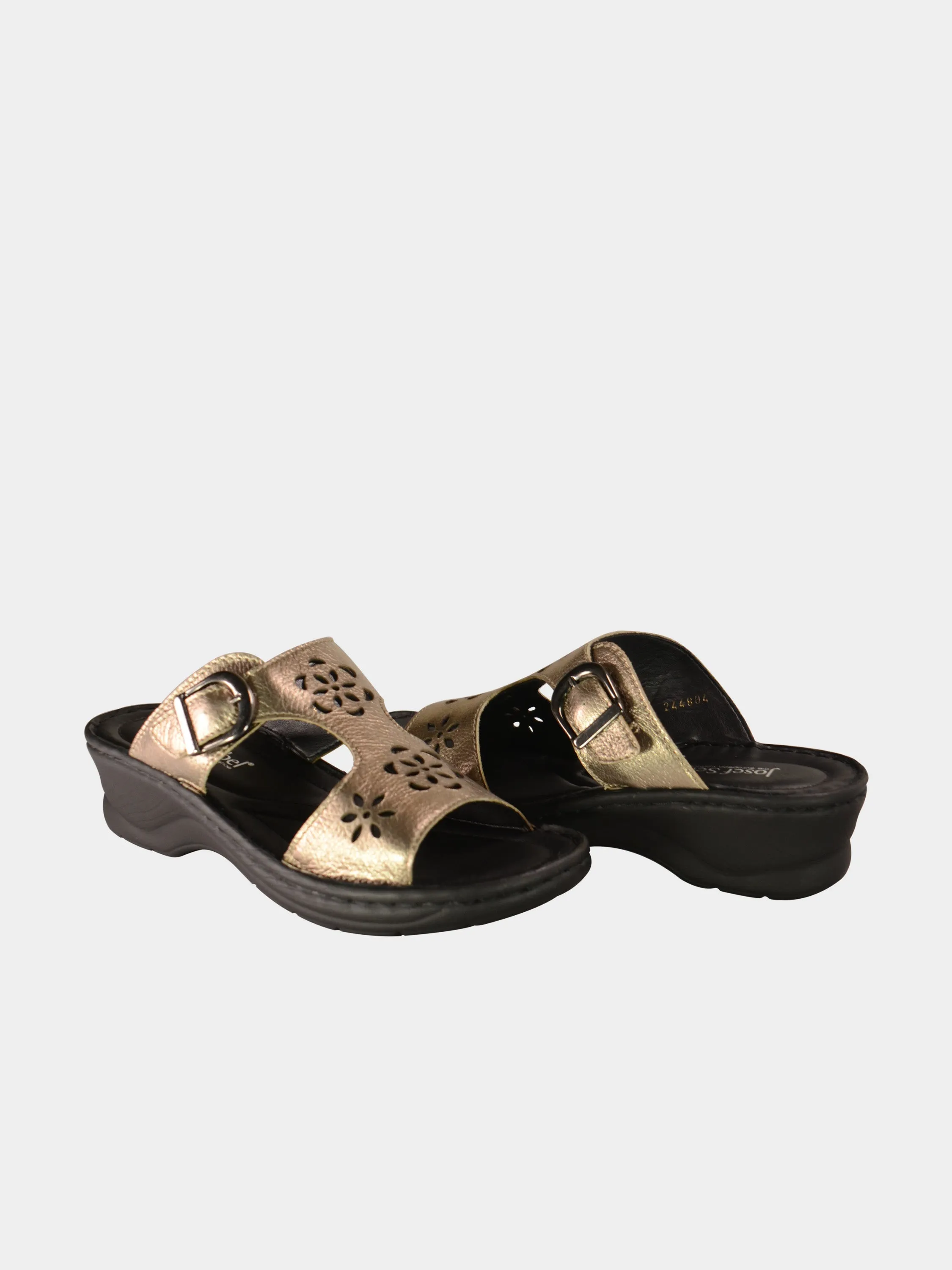 Josef Seibel Women's Slider Sandals in Brown Leather