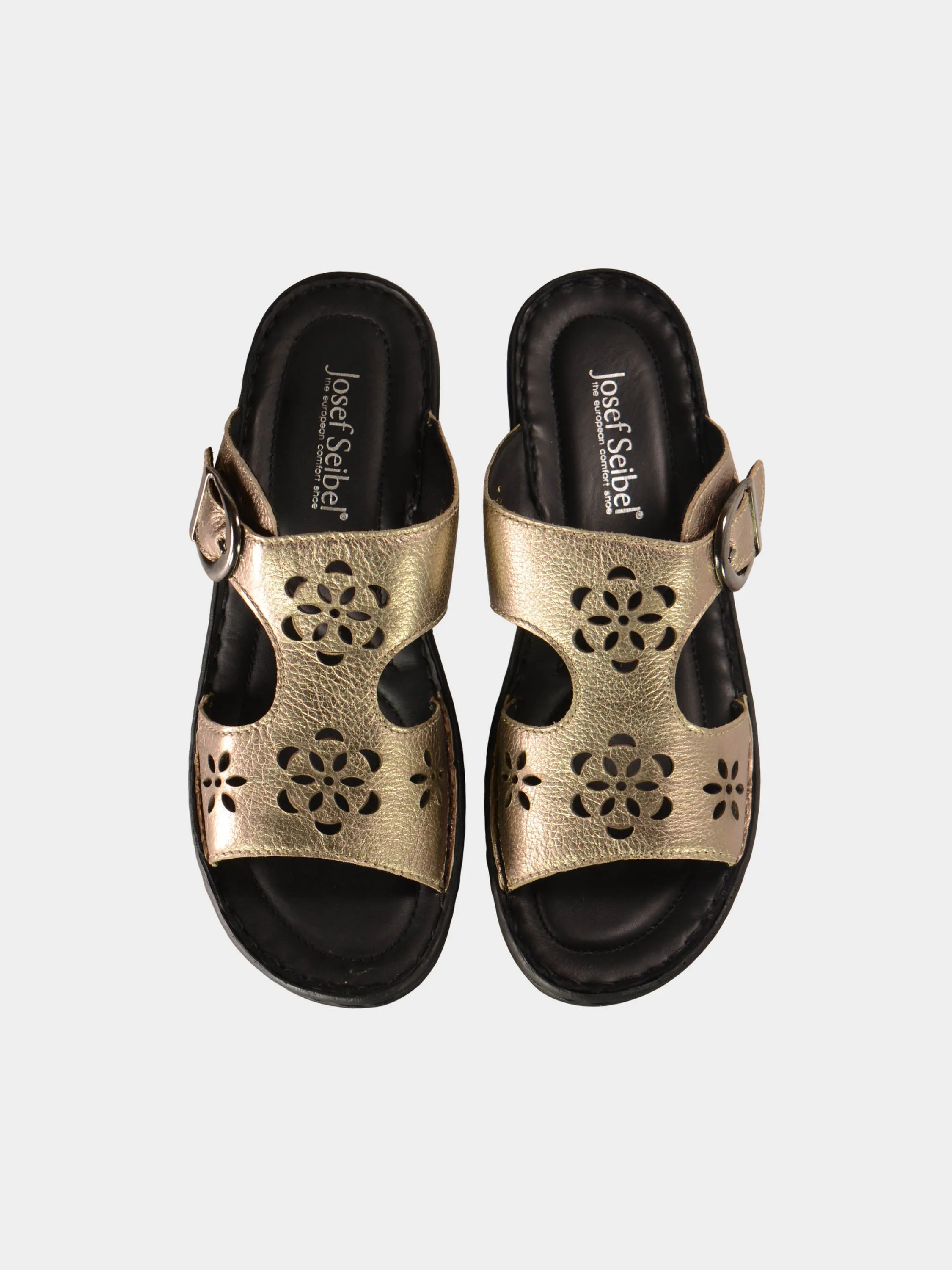 Josef Seibel Women's Slider Sandals in Brown Leather