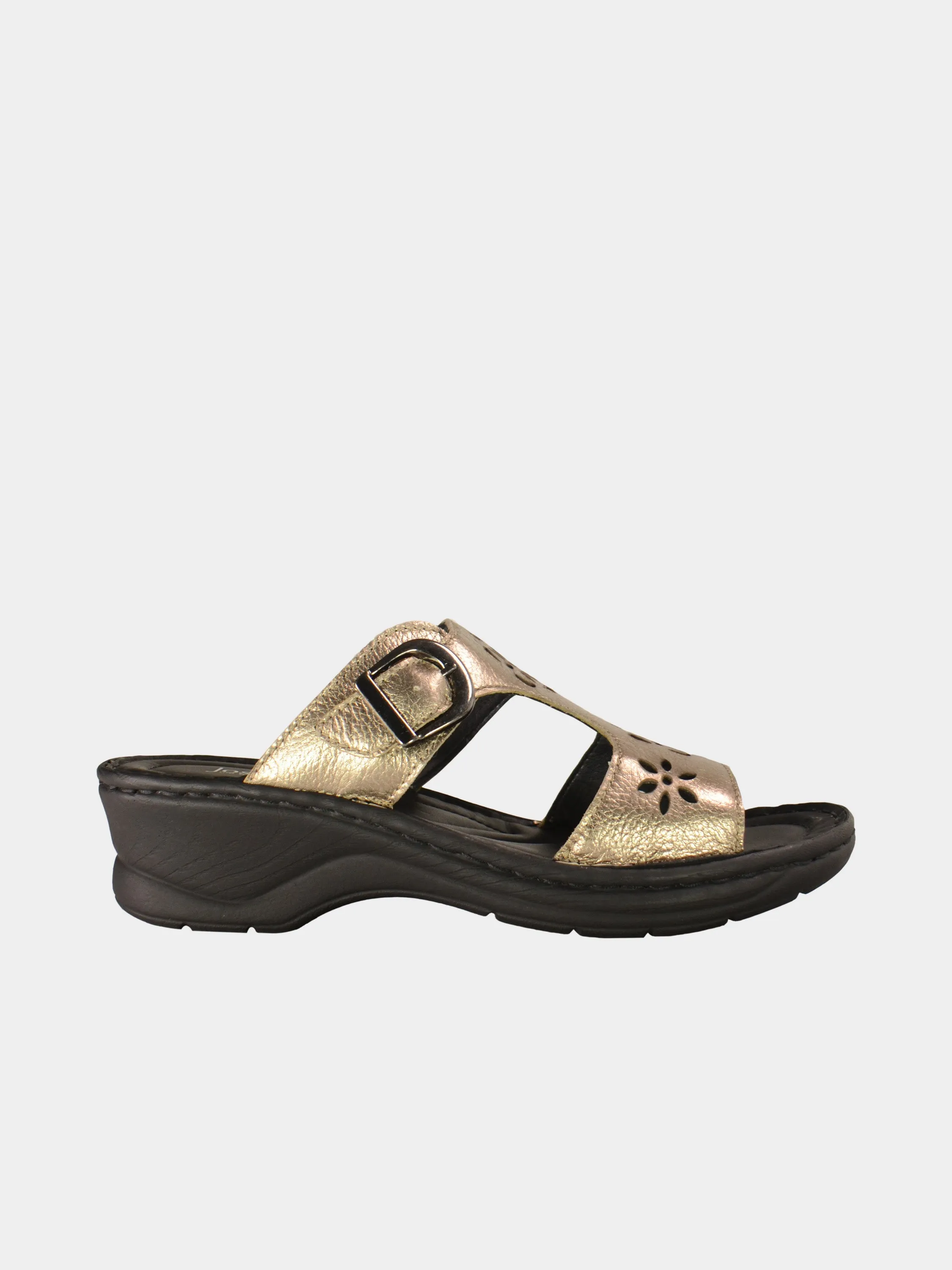 Josef Seibel Women's Slider Sandals in Brown Leather