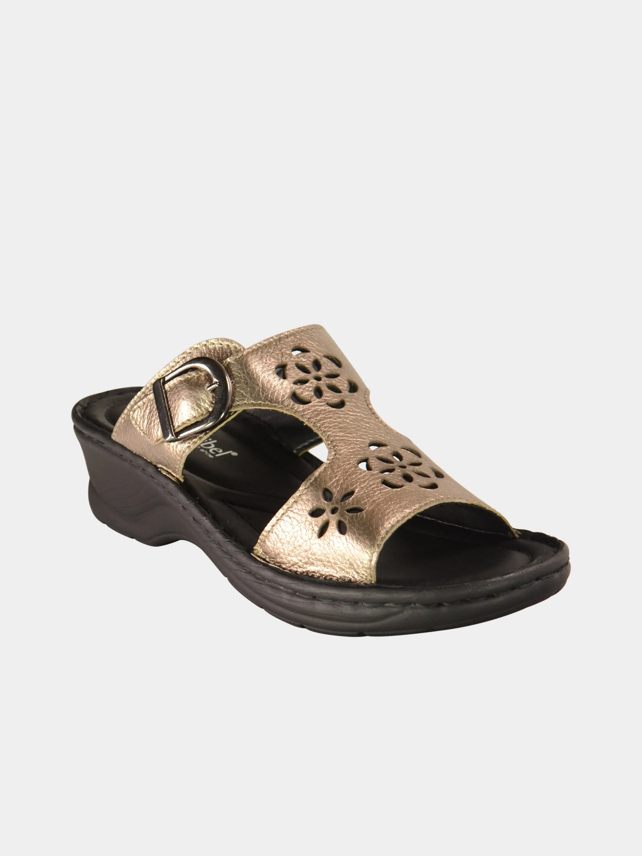 Josef Seibel Women's Slider Sandals in Brown Leather