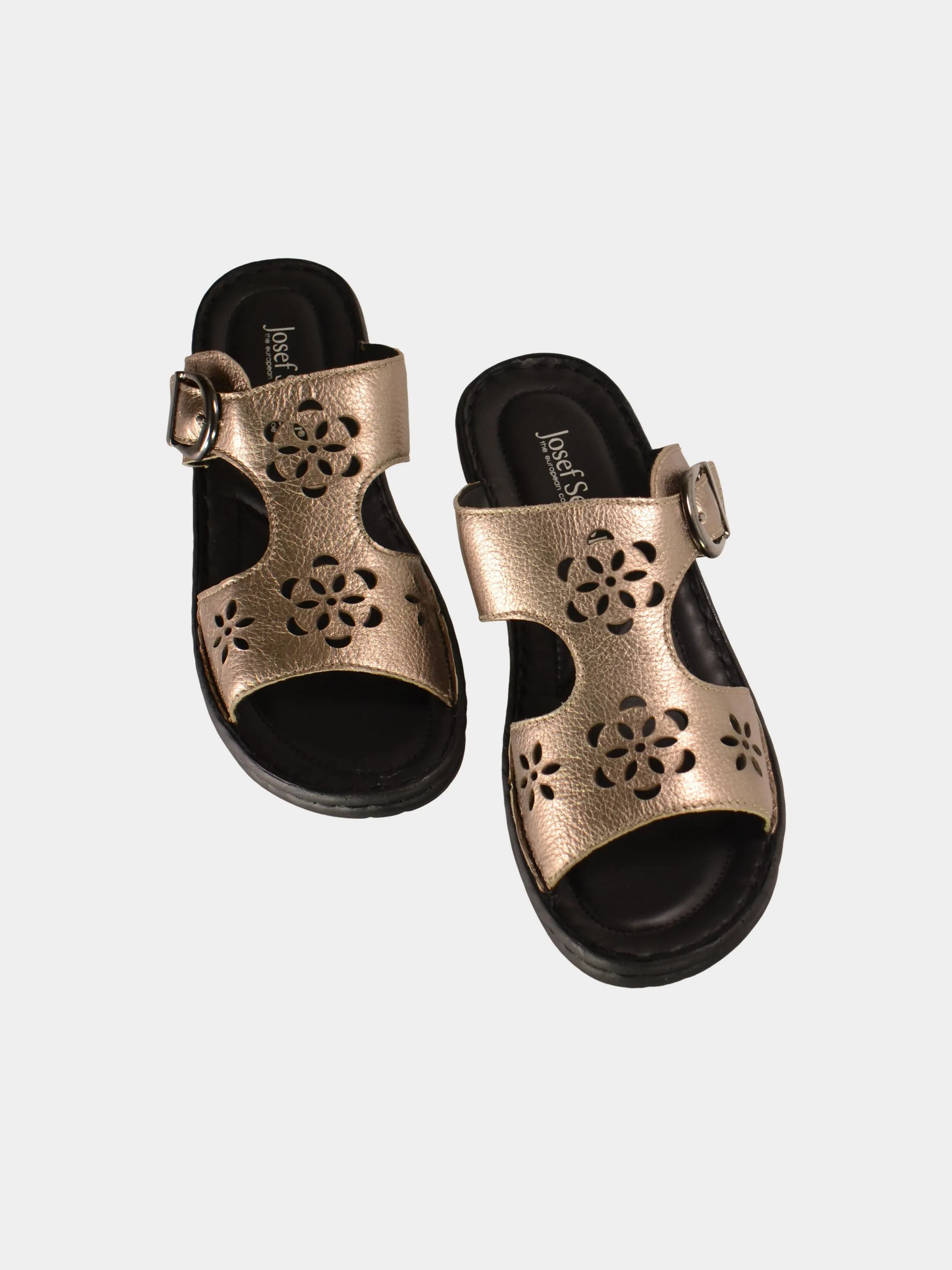 Josef Seibel Women's Slider Sandals in Brown Leather