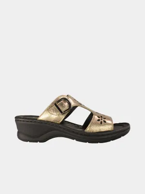 Josef Seibel Women's Slider Sandals in Brown Leather