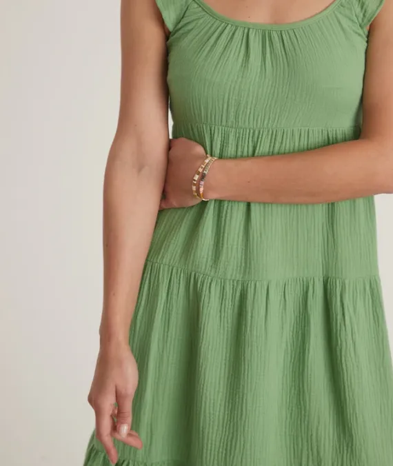 Jude Flutter Sleeve Dress - Jade Sheen