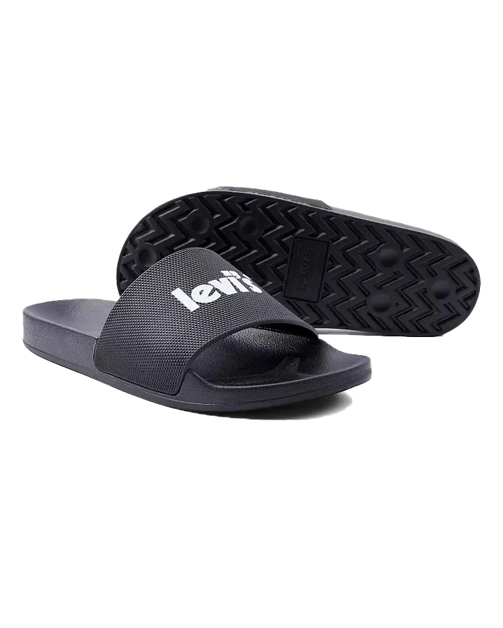 June Poster Flip Flops in Full Black