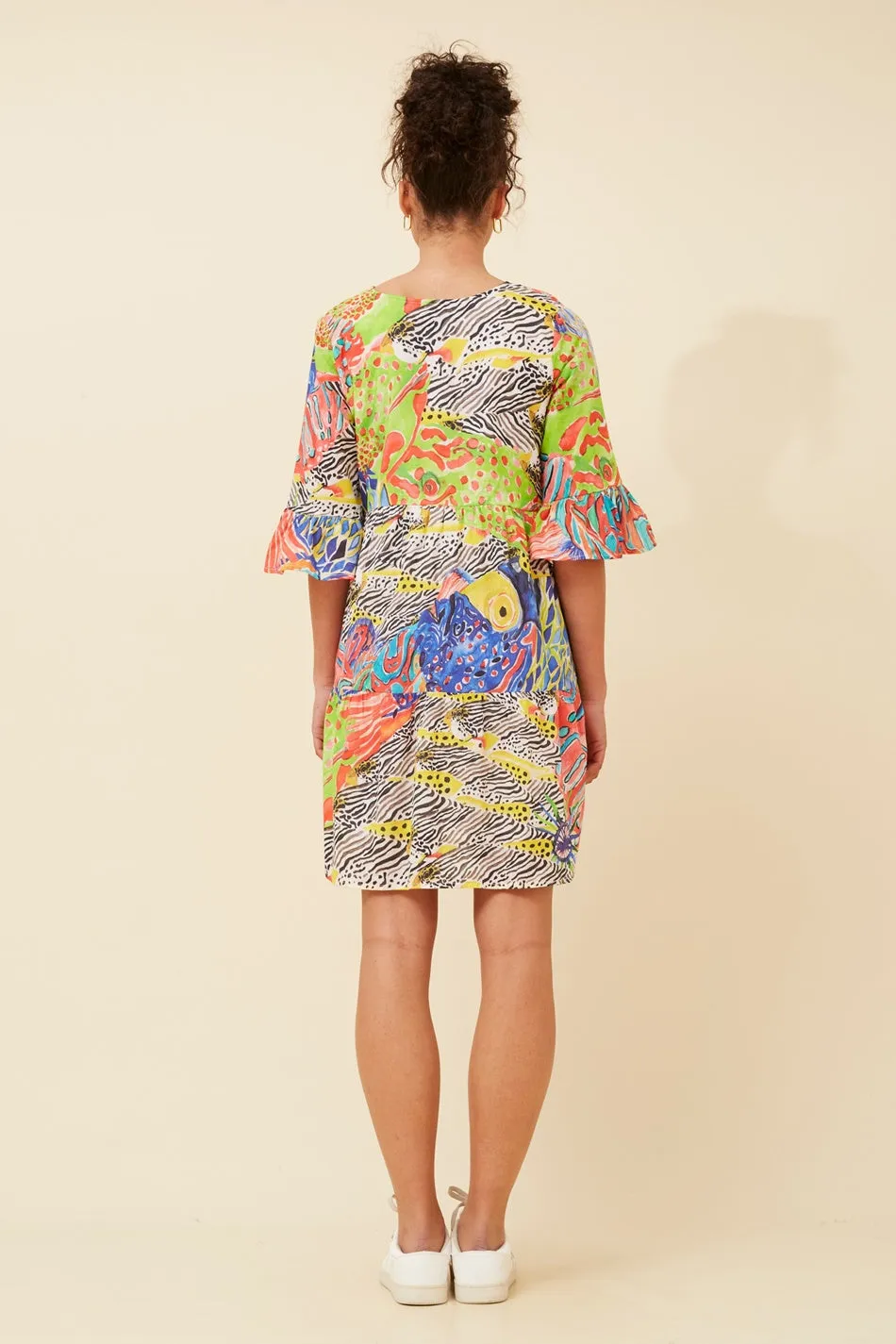 LEXRIE ABSTRACT PRINT DRESS