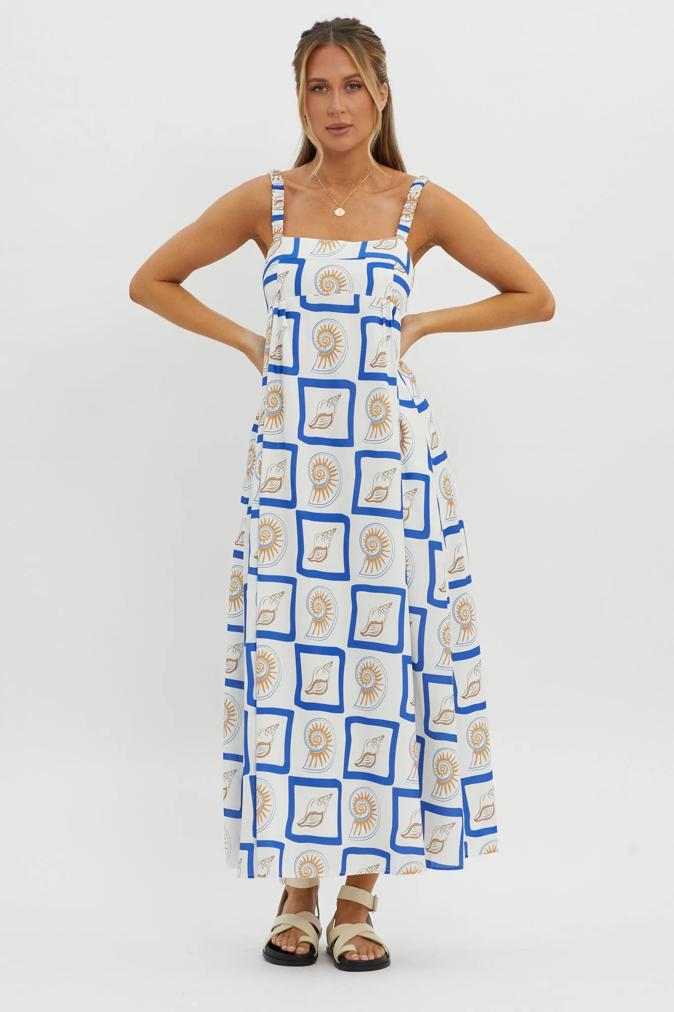 LOST IN LUNAR Katie Maxi Dress Shell Print