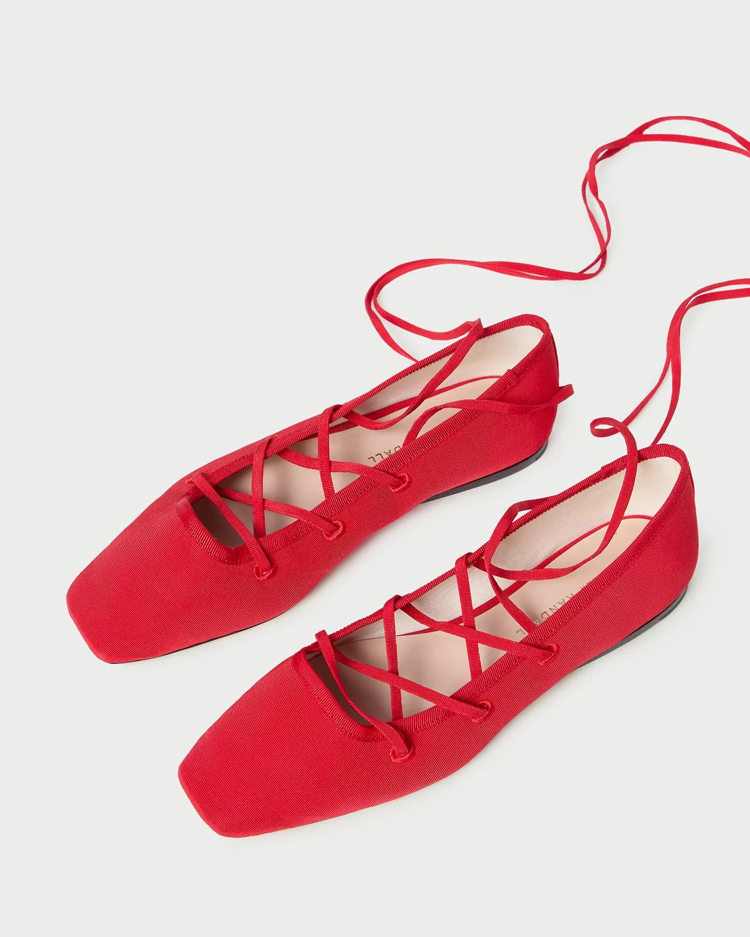 Louisa Red Lace-Up Ballet Flat
