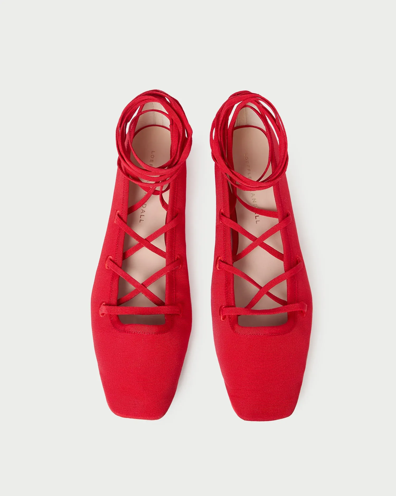 Louisa Red Lace-Up Ballet Flat