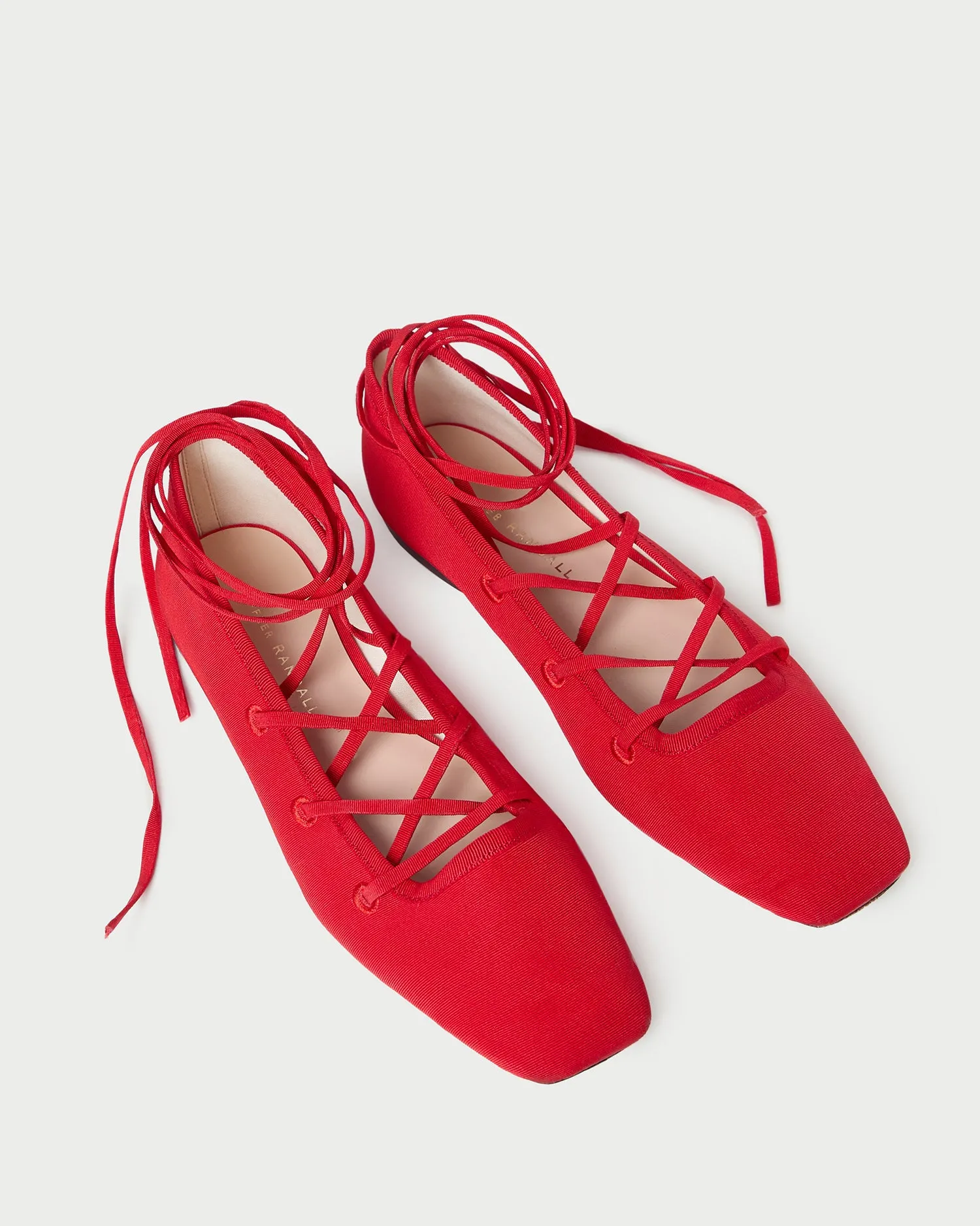 Louisa Red Lace-Up Ballet Flat