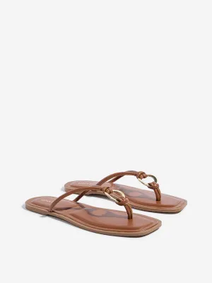 LUNA BLU Tan Metal-Detailed Slides