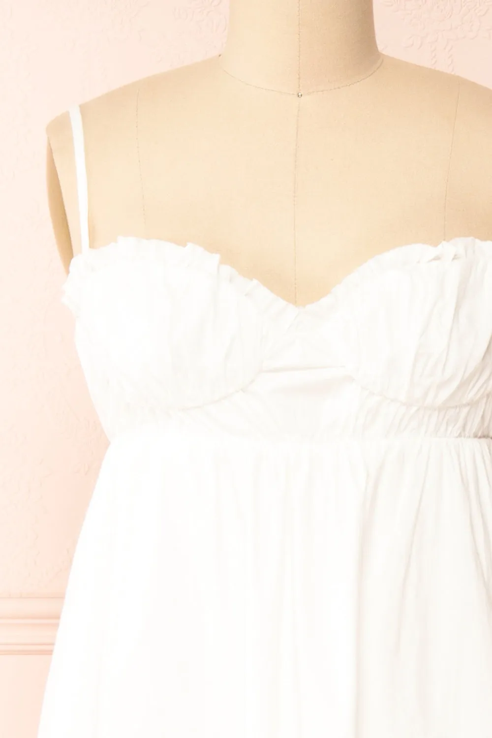 Lyssa | White Midi Dress w/ Empire Waist
