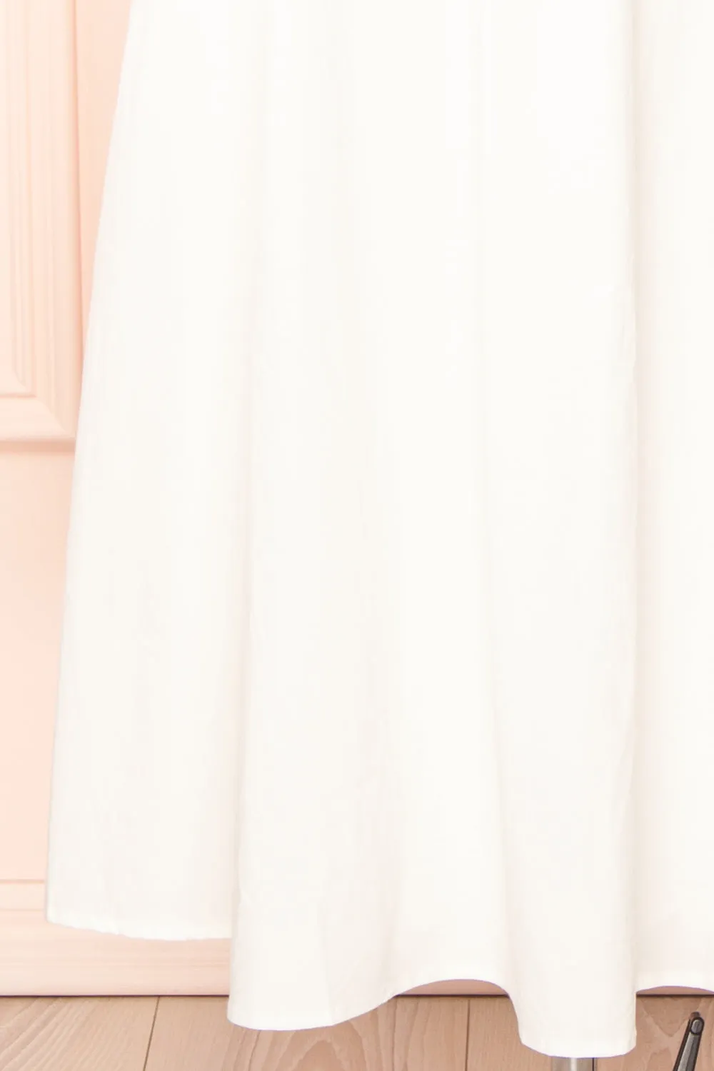 Lyssa | White Midi Dress w/ Empire Waist