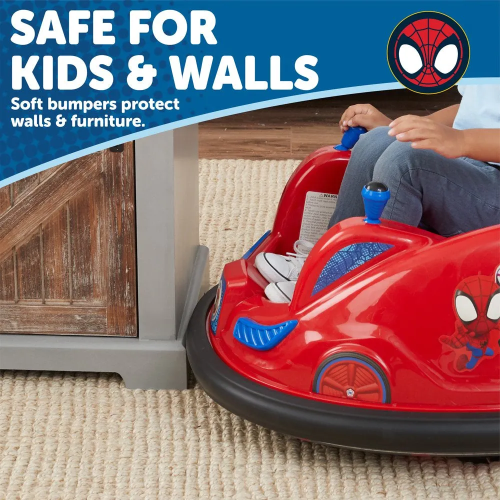 Marvel's Spidey and His Amazing Friends 6V Bumper Car, Battery Powered Ride On for Children by Flybar, Ages 1.5 , 66lbs