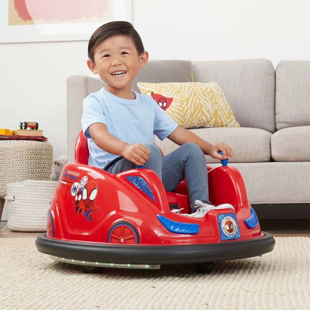 Marvel's Spidey and His Amazing Friends 6V Bumper Car, Battery Powered Ride On for Children by Flybar, Ages 1.5 , 66lbs