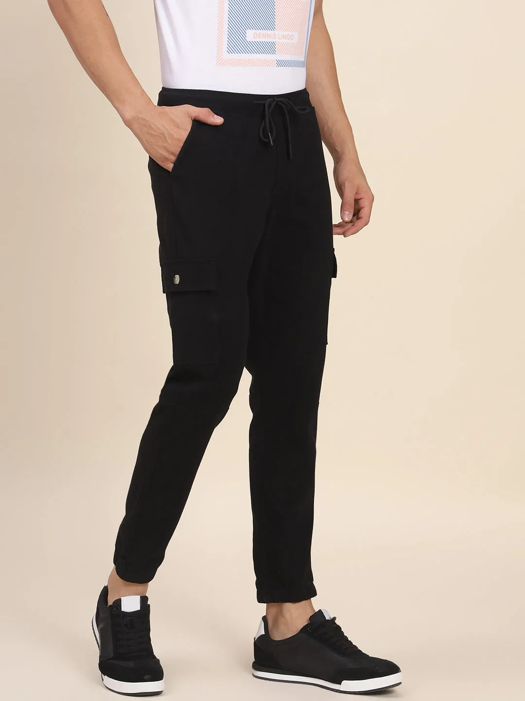 Men's Black Cargo Joggers Smart Casual Look For Season Essential