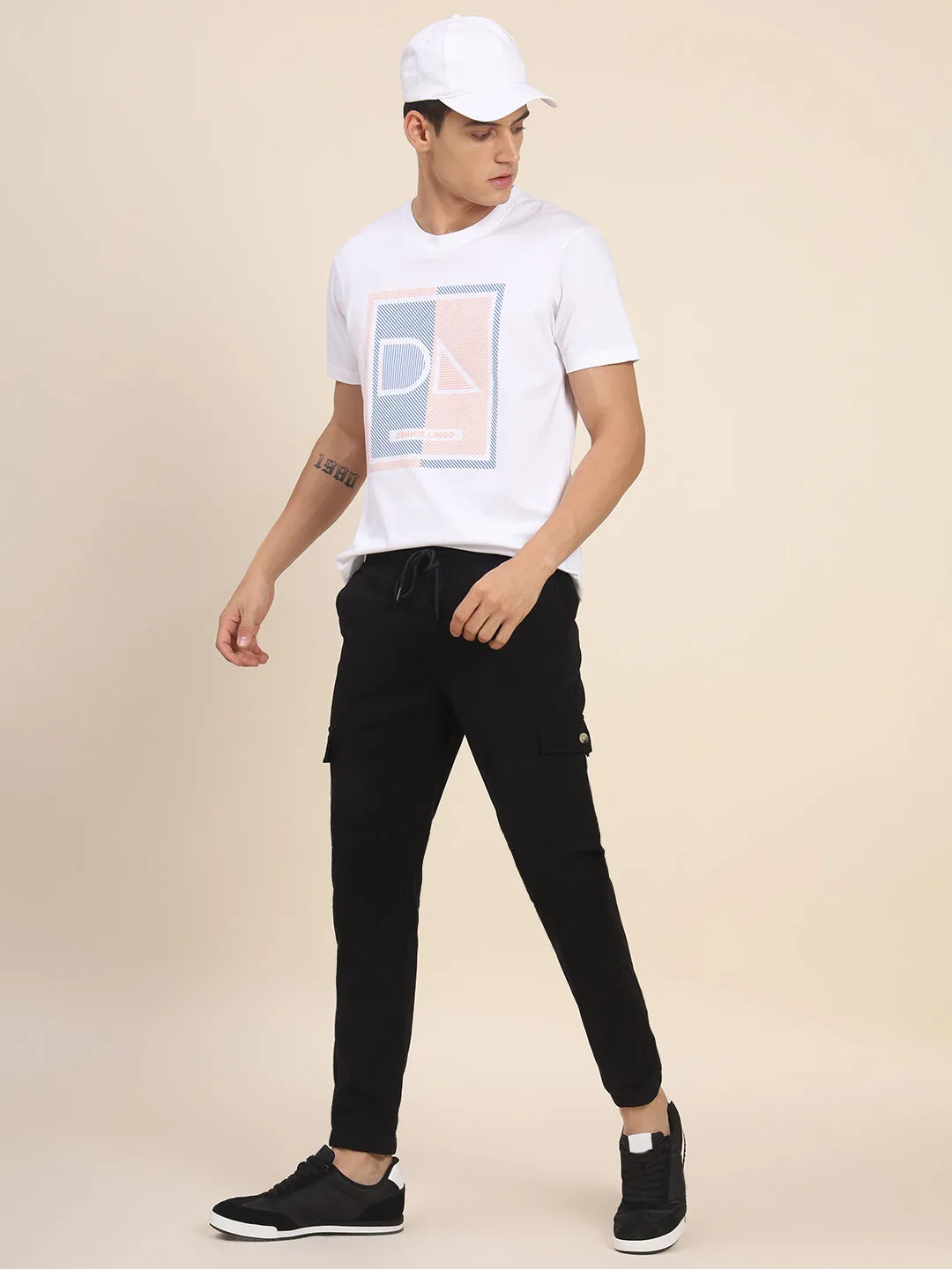 Men's Black Cargo Joggers Smart Casual Look For Season Essential