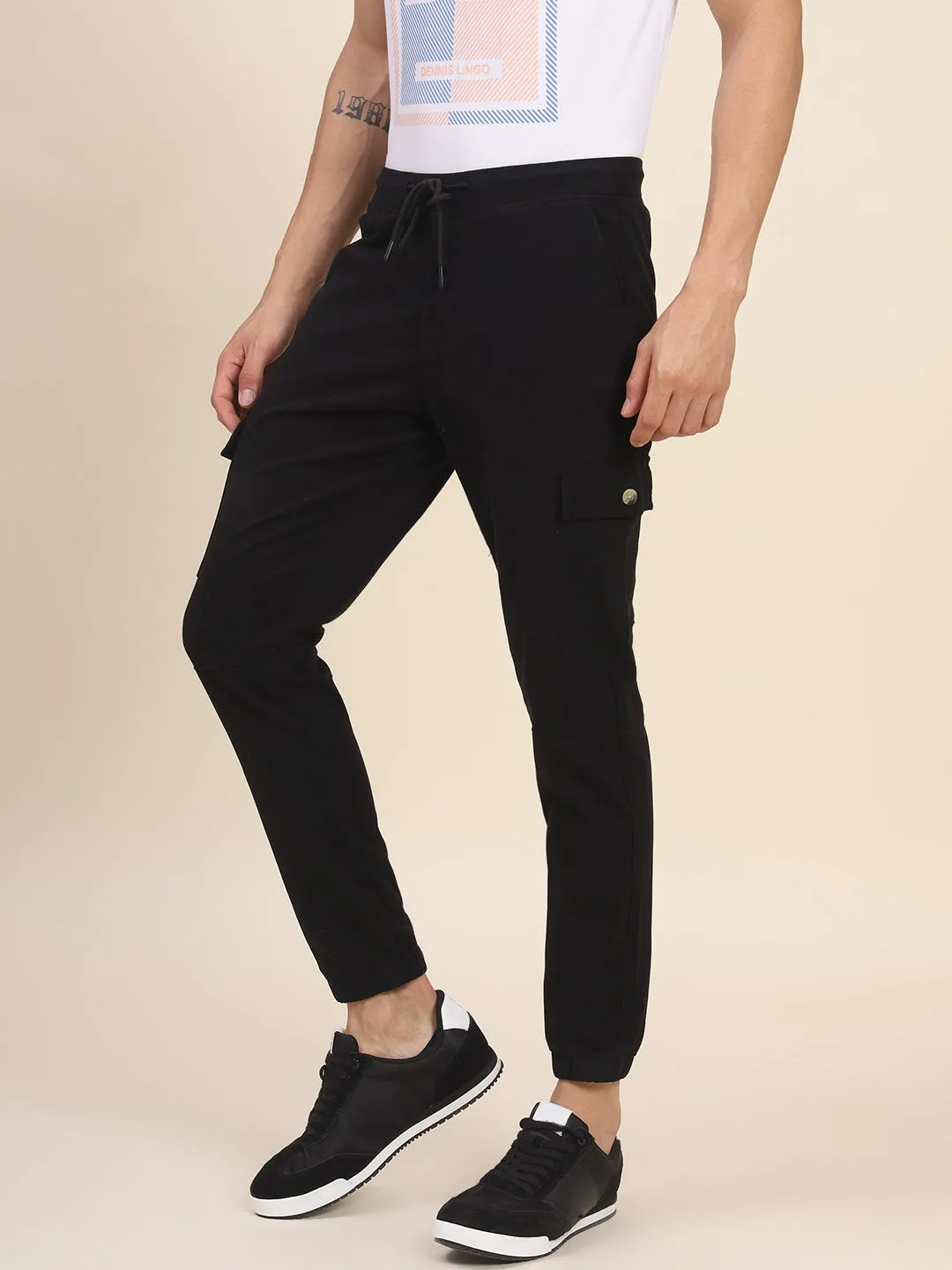 Men's Black Cargo Joggers Smart Casual Look For Season Essential