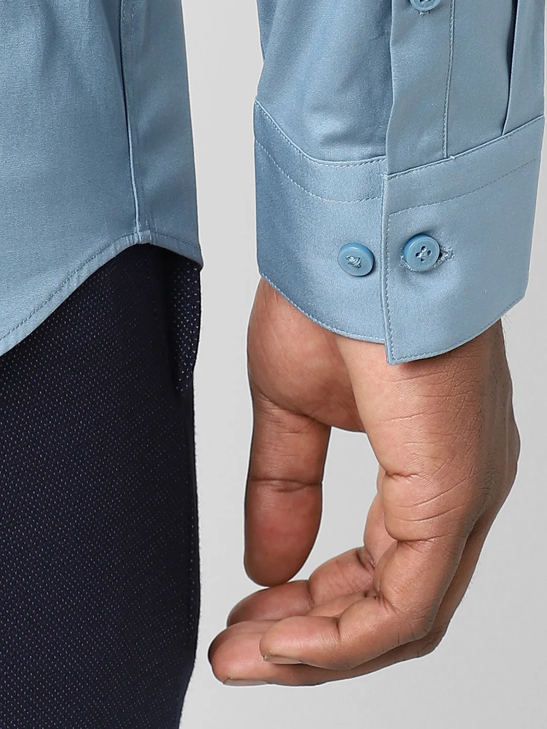 Men's Light Blue Poplin Stretch Shirt