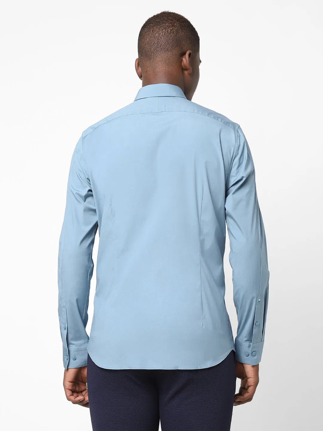 Men's Light Blue Poplin Stretch Shirt