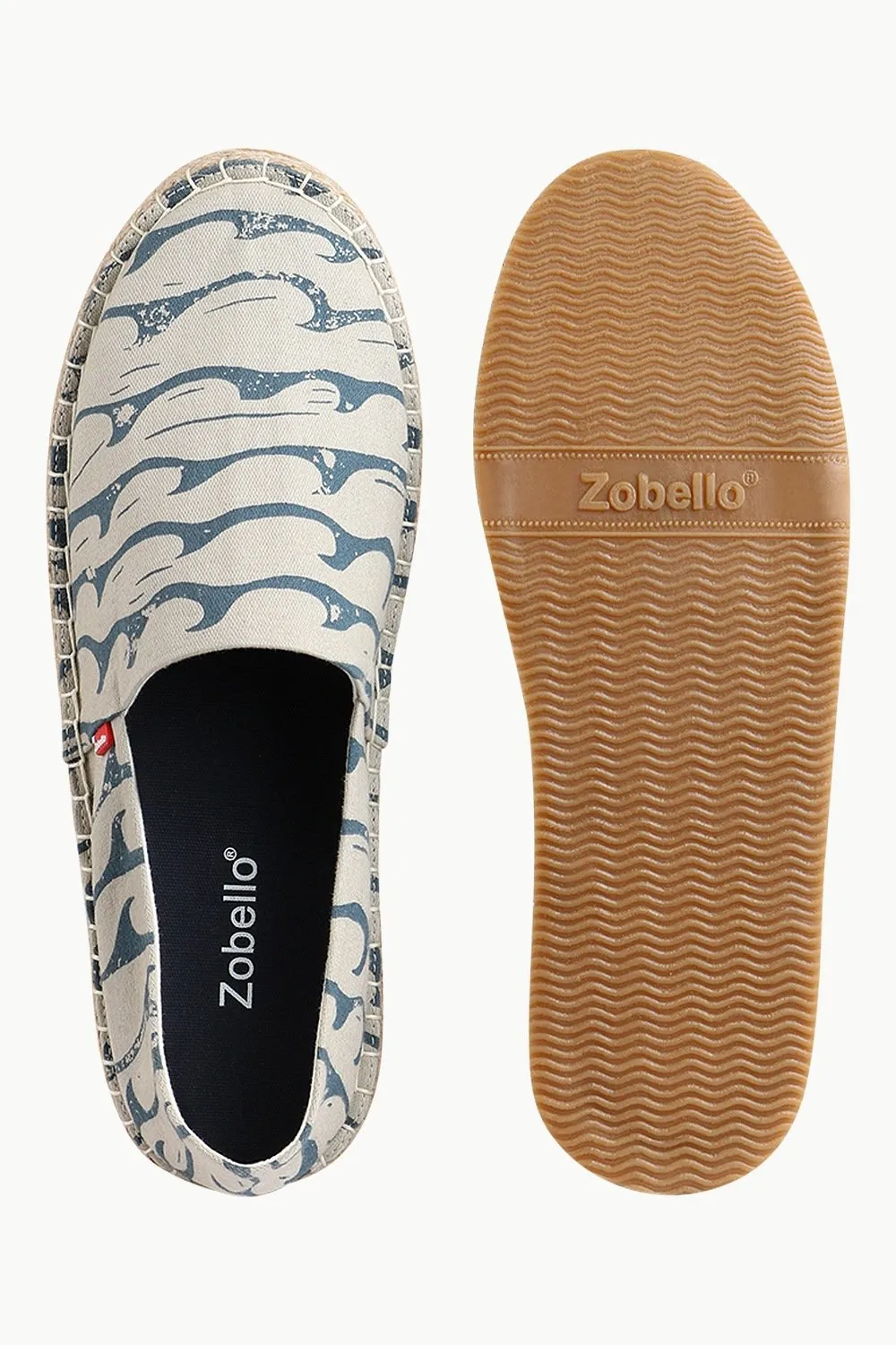 Men's Sea Print Beige Espadrilles